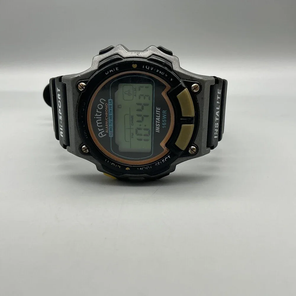 Armitron All-Sport Instalite Mens Watch 40mm Green Digital Alarm 40/6595
